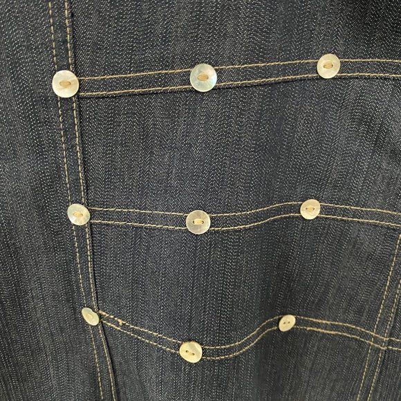 Coastal Grandma Vintage Vanity Fair Women Snap Button Shirt Size 16 XL Denim - Picture 4 of 9